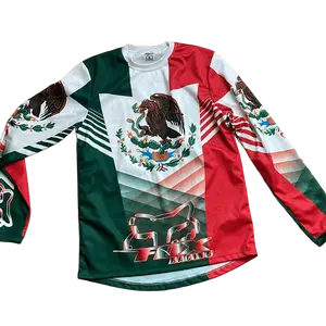 Mexico Graphic Mesh Jersey Tee Collection - Mexican Outfit Club America Christmas Soft Breathable Polyester Mesh Long Sleeves Shirt Fabric Baggy Fit Design Inclusive Sizes Versatile Style for Men Women