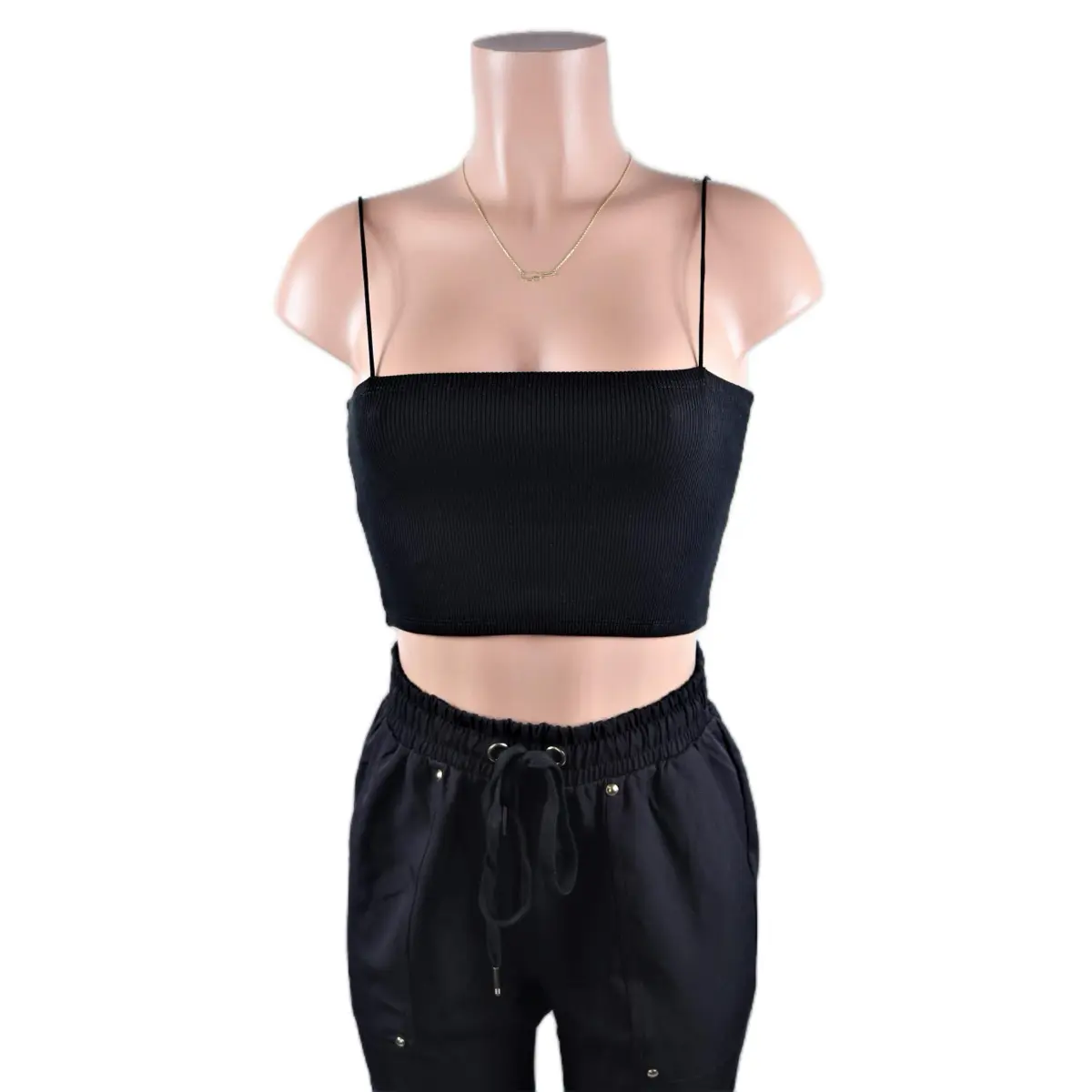 Another Basic Crop Top primark seamless tops Fitted Ribbed Tube Cotton Spandex Casual Womenswear