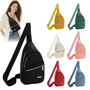 【birthday gift】2025 Solid Color Quilted Fanny Pack - Casual Zipper Chest Belt Bum Bag, New Outfits  All-match Crossbody Bag,Adjustable Sling Bag for Daily Use, Lightweight & Waterproof