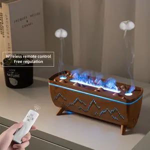 Glacier Lava Humidifier with Colorful Simulated Flame, Bedroom Air Purification & Humidification, USB, Romantic Design - Gradient Lighting Romance