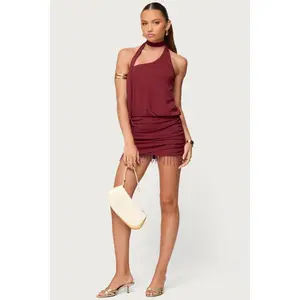 Danit One Shoulder Fringed Mini Dress