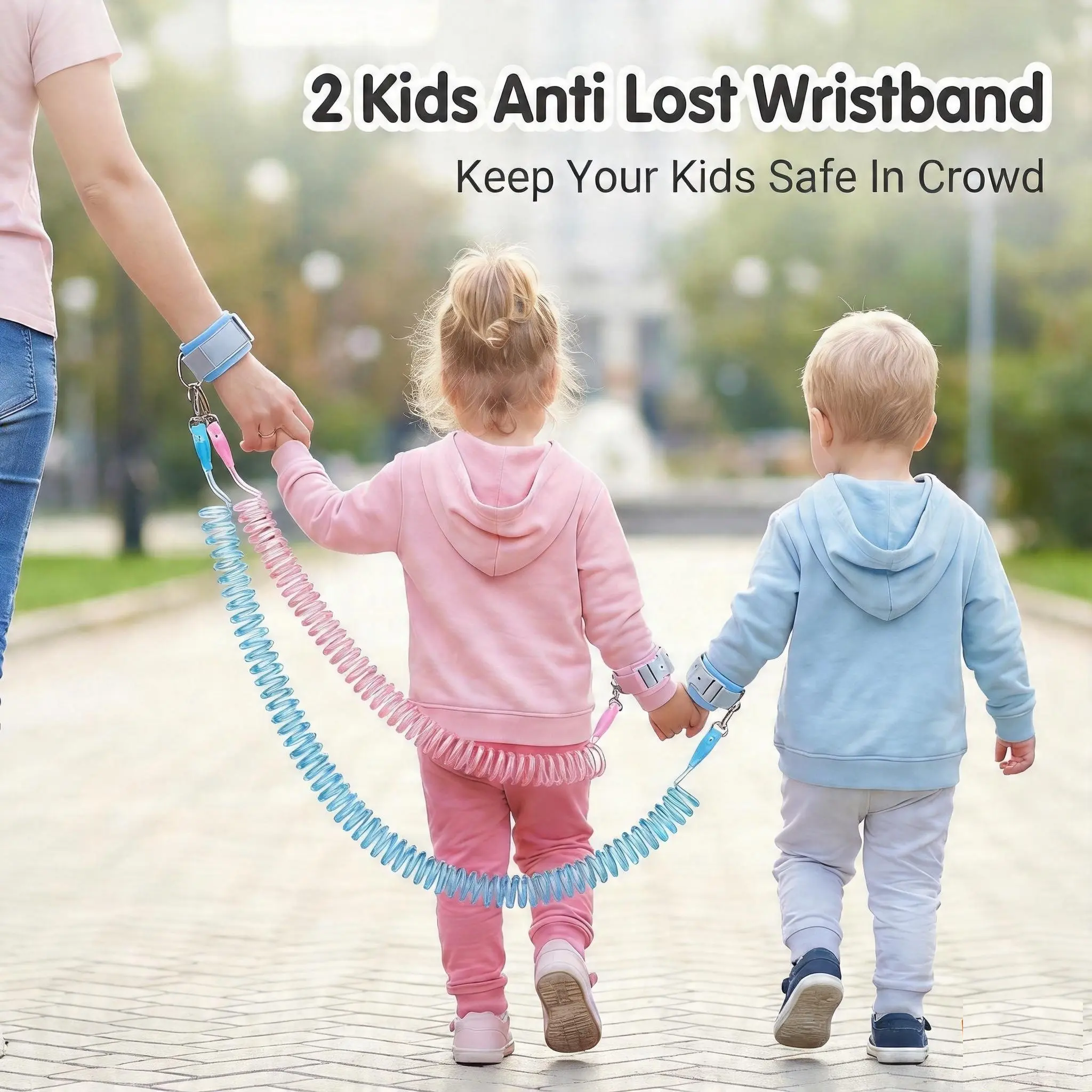 Toddler Safety Harness and Anti-Lost Leash, Soft Breathable Wrist Link with Adjustable 360-Degree Rotating Strap for Kids, Airports & Busy Streets, 360-Degree Rotatable, Unisex, Amusement Parks, Breathable Cloth, 360-Degree Rotating Link