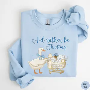 I'd Rather Be Thrifting Sweatshirt, Thrifter Crewneck, Gift For Antique Lover, Flea Market Sweatshirt, Antique Lover T-Shirt, Antique Hunter Crewneck Sweatshirt - Next Viral Tee in the Making