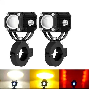 2PCS Motorcycle LED Auxiliary Headlight Work Light High and Low Beams Super Bright Spotlight Driving Fog Lamp Universal Waterproof