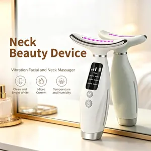 Vibration-Based Face Belt with 7-Color Light Therapy for Jawline Massage, Reduces Wrinkles and Double Chin, Rechargeable Skin Care Device for Men and Women, Double Chin Removal