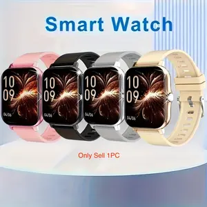 Touchscreen Smartwatch for Men & Women, USB Rechargeable, Modern Design, Silicone Strap, Metal, Perfect Gift for Halloween, Christmas, Valentine's Day