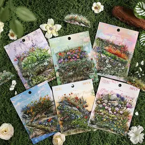 Yuezhen Wild Garden Scenery Hand Account Sticker Pack, Creative Cross-Border Pet Stickers, Decorative Pet Stickers for Notebooks
