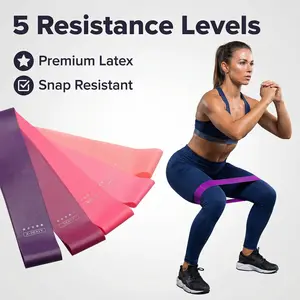 5pcs/set Portable Fitness Resistance Bands - Elastic Strength Training Equipment for Yoga, Gym, Pilates |   Light Tension, Stackable Design, Mixed Colors, Women Weightlifting, Yoga Bands, Gym Gear, Stylish Workout Gear, Durable full-body home arm Exercise