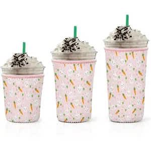 3 Pack Iced Coffee Sleeve, Neoprene Insulator Cup Sleeve for Hot/Cold Drinks,Universal Fit 16-32oz Coffee