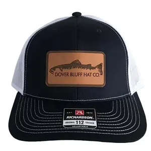 Dover Bluff Trucker Hat  Leather Patch Richardson 112
