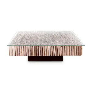 Nature-Driven Modernist Coastal Drum Coffee Table
