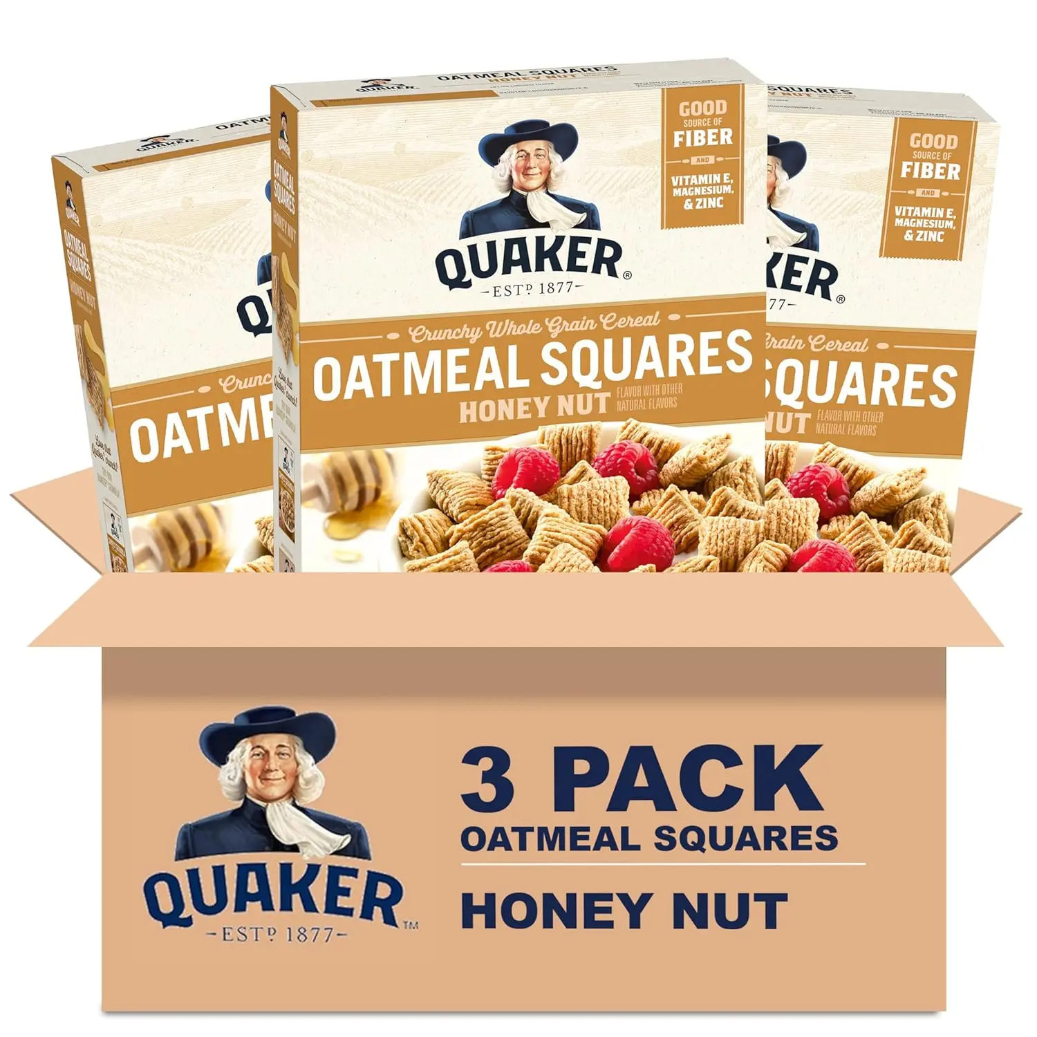 Oatmeal Squares Crunchy Whole Grain Breakfast Cereal, Nut, 14.5 Oz ...