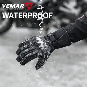 Vemar Unisex Waterproof Motorcycle Gloves, Windproof Winter Riding, Touchscreen Compatible, Anti-fall Warm Off-Road Motocross Gloves