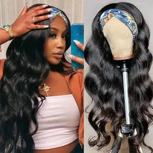 Bling Hair 180Density Body Wave Headband Human Hair Wig Machine Made Human Hair Wig Easy To Wear Body Wave Remy Human Hair Wigs For Women