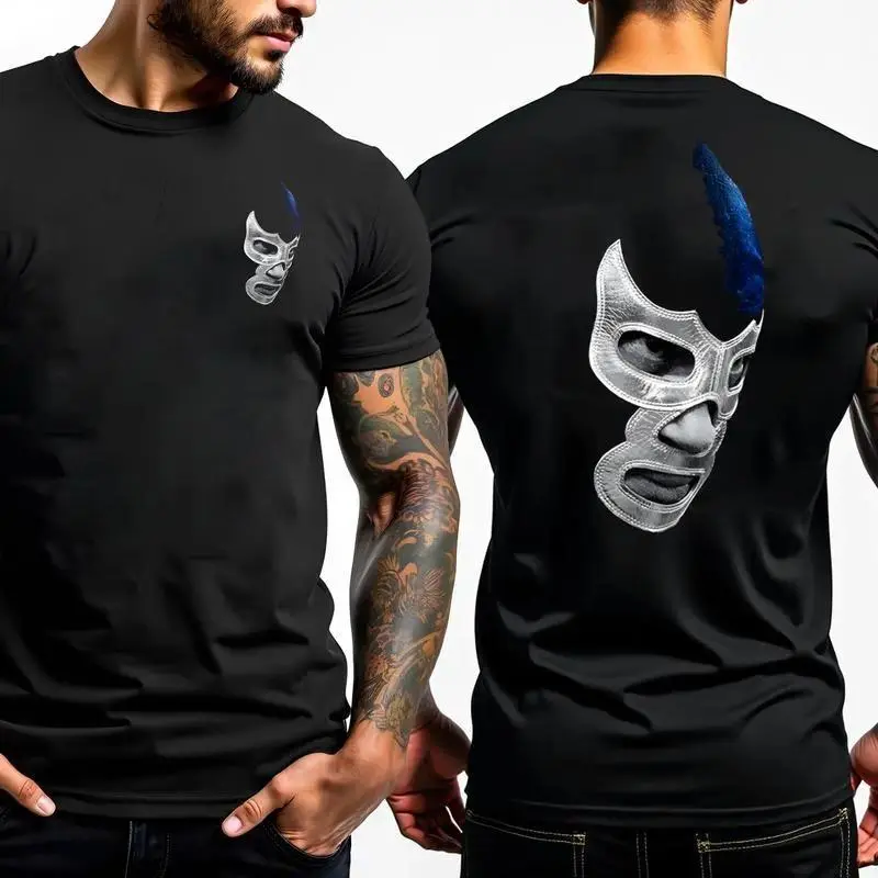 Lucha Libre Mask Graphic Tee | Mexican Wrestler Print | Aesthetic Streetwear Casual | Oversized Comfort Fit | Everyday & Urban Wear | Soft Breathable Cotton | Lucha Libre Vibes Trendy Cozy Top