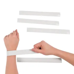 9 1/2" x 1" White DIY Slap Bracelets Coloring Crafts - 24 Pc.
