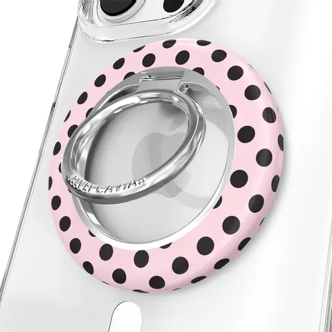 Velvet Caviar Princess Pink Polka Dot MagSafe Grip Ring - MagSafe Compatible Cellphone Accessory, Ring Grip Phone Holders & Mounts with Phone Holder Design to Steady Hold