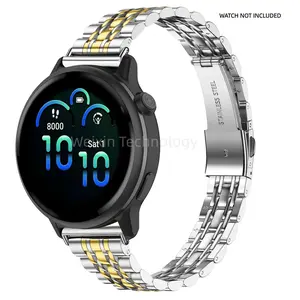 20mm ultra-thin metal strap compatible with Garmin Vivoactive 6 strap/5/3/3 music/Venus/Venus Sq 2/Venus 2 Plus, stainless steel elegant thin watch strap chain, suitable for front runners 55/165/245/645/570 42mm men and women wearing watch removers