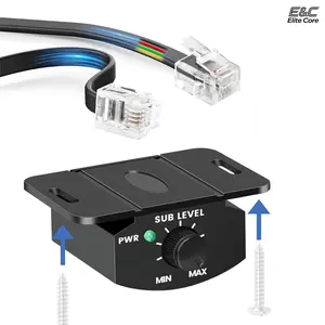 5M/16FT 4 PIN Extension Cable, Universal Bass Control Knob for Car Amplifier, Audio Bass Volume Knob with Power Indicator, Car Audio Accessories