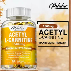 Pslalae - Acetyl L-Carnitine Capsules, Acetyl L-Carnitine 1,500 mg High Potency Supports Energy Production, Sports Nutrition, Supports Memory/Focus, 120 Capsules