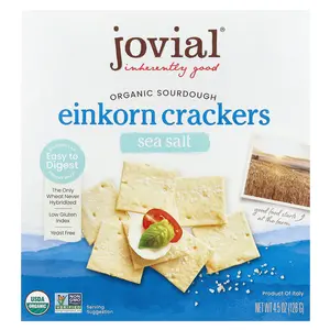 Jovial Organic Sourdough Einkorn Crackers, Sea Salt, 4.5 oz (128 g) Jovial Organic Sourdough Einkorn Crackers, Sea Salt, 4.5 oz (128 g)