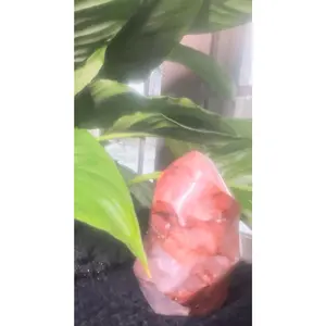 Carnelian Flame Stone - Reddish-Brown Pendant with Natural Finish, Elegant Design, Ideal for Home Decor