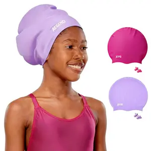 Kids Extra Large Swim Cap for Long Hair, Swimming Caps for Boys Girls Youth, Big Swim Hat for Long Thick Curly Hair & Dreadlocks Braids Weaves Afro Hairstyle summervibes