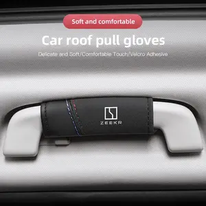 2Pcs Car Suede Leather Roof Handle Protective Cover For Zeekr 001 FR MIX 009 007 GT Zeekr X 7X 9X