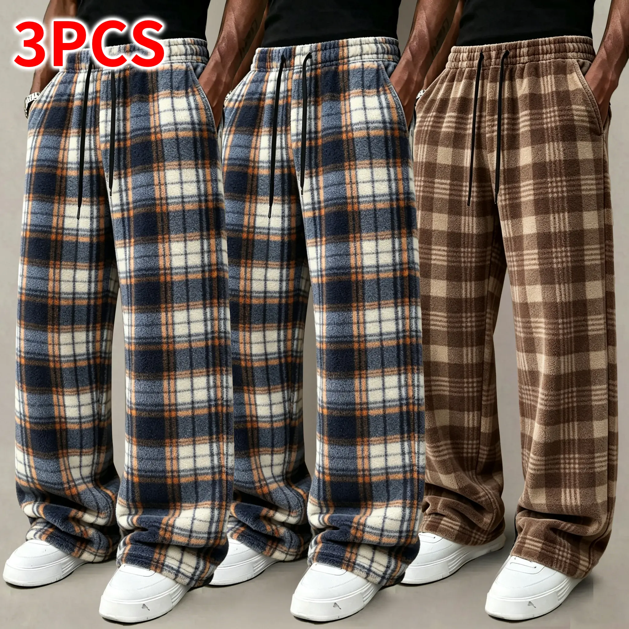Light blue and white check + light blue and white check + coffee