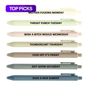 Funny Daily Quotes Grease Pencil Set, 7/9 Counts/set Daily Funny & Sarcastic Quotes Smooth Writing Pen, Office Stationery & Supplies Funny Teacher Pens #TOP PICKS