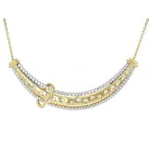 JTV Round White Lab-Grown Diamond G-H SI 10K Yellow Gold Over Sterling Silver Necklace 0.50ctw