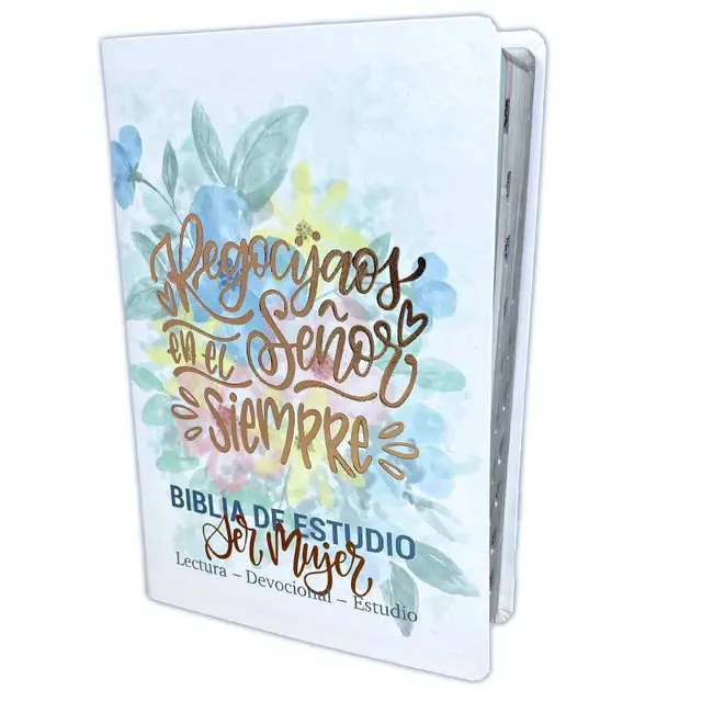 Study Bible in Spanish for Women Large Print Reina Valera 1960 Imitation Leather Floral White with Index