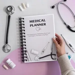 Comprehensive Medical Planning Notebook, Doctor Appointment Tracker, Medication Log, Blood Sugar Monitor, Insurance Info, Emergency Contacts, Chronic Disease Management