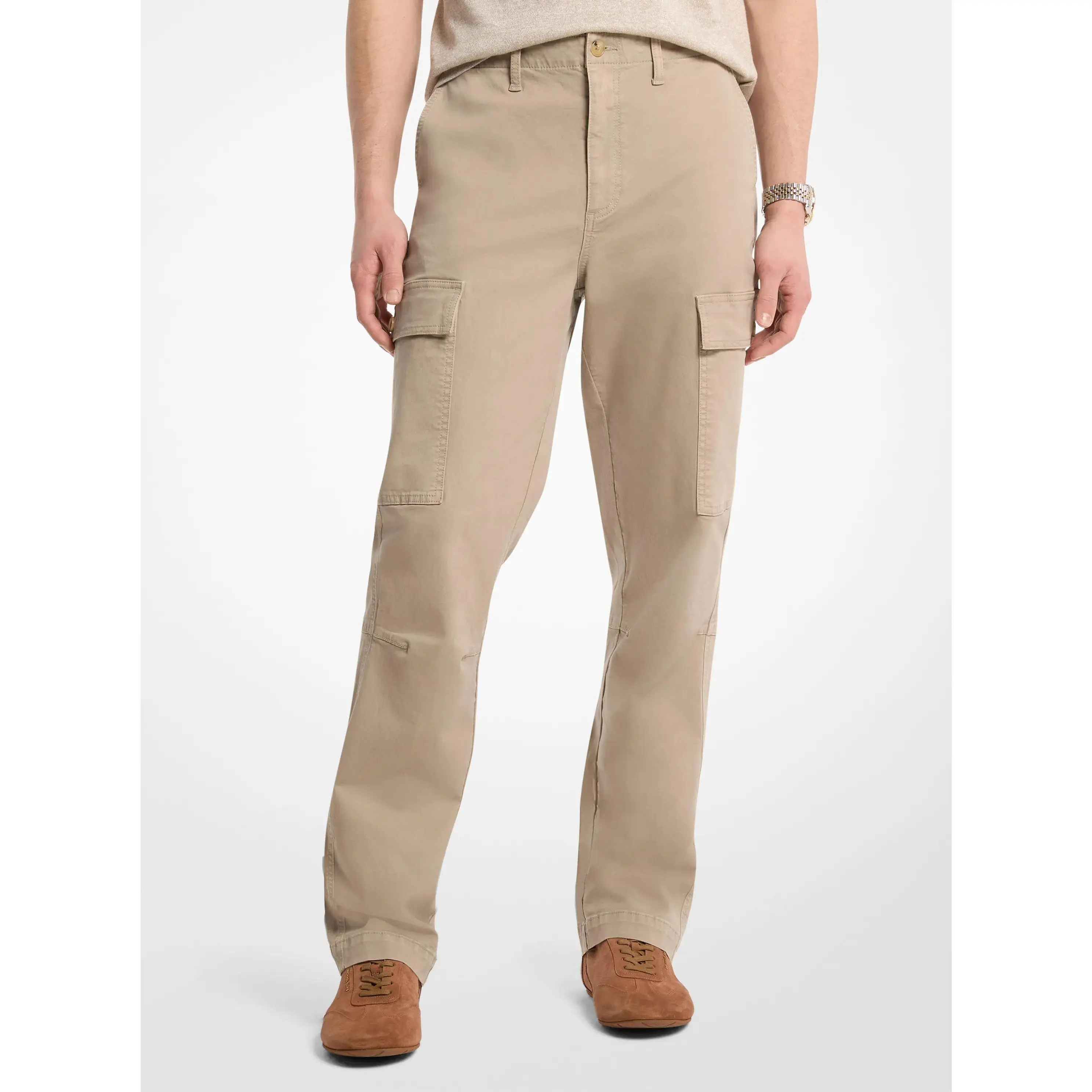 Stretch Cotton Twill Cargo Pants