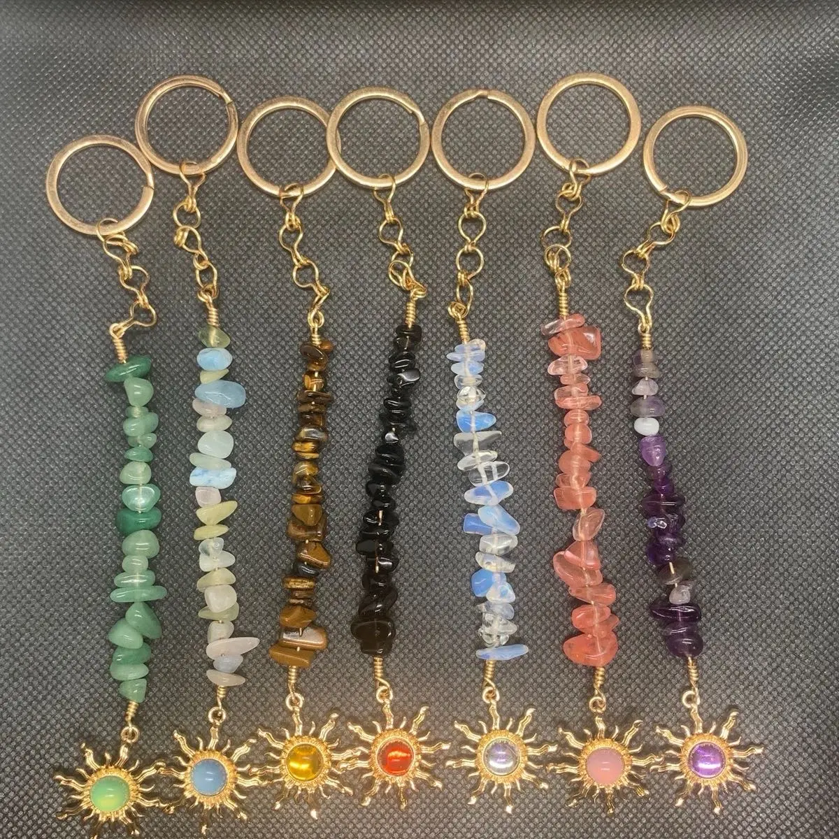 Sunstone Crystal Keychain