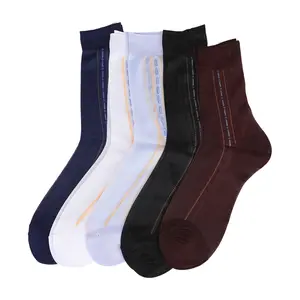 Men's Thin Jacquard Calf Socks, Breathable Nylon Blend Mid Calf Socks with Non-Slip Design, Moisture Wicking Lightweight Dress Socks for Daily Wear, Work, Casual Outfit, Comfortable and Durable