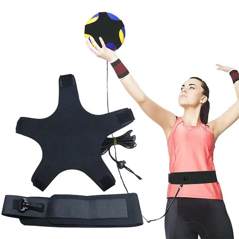 Volleyball Training Aid, Spiking Rebounder with Waist-Binding Belt and Star-Shaped Pad for Adults & Kids, Improves Stability, Ball Control & Spiking Skills, Sport, Unisex