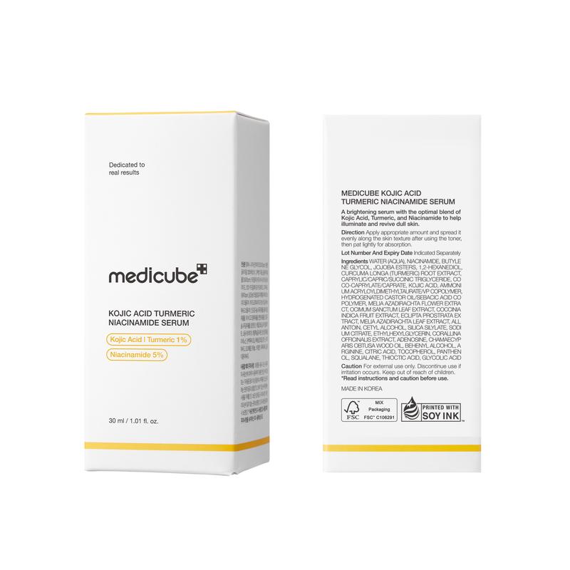[medicube] Kojic Acid Turmeric Serum for Face & Body | For Uneven Skin Tone & Texture | Niacinamide, Glycolic Acid for Clear Glass Skin | Korean Skin Care | 250ml