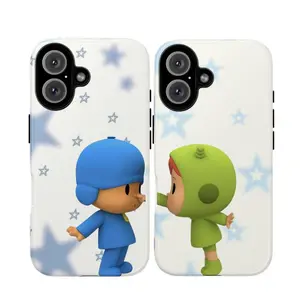 Cute Pocoyo Couple Phone Case – Romantic Cartoon Matching Cover with Love Heart – Perfect Gift for Him & Her – Suitable for iPhone 17/16/15/14/13/12/11 Pro Max/Plus and  Samsung Galaxy S23FE/22/23/24/25