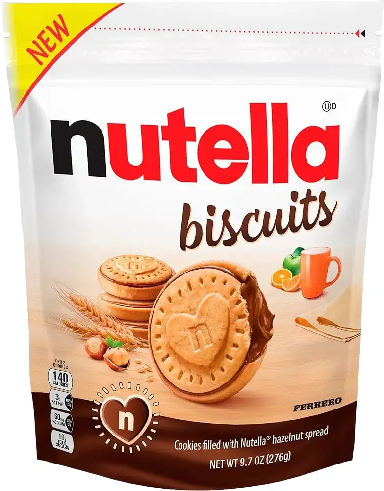 Nutella Biscuits Cookies filled with Nutella Hazelnut Spread - 304 Grams - Made in Europe
