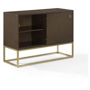 Crosley Furniture Byron Media Console Dark Brown/Gold
