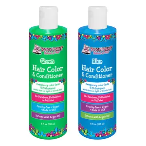 Piggy Paint Blue & Green Dream Hair Color 2-Pack - Vibrant Blue & Green Hair Color & Conditioner with Argan Oil - 8 fl oz Each - Cruelty-Free & Vegan