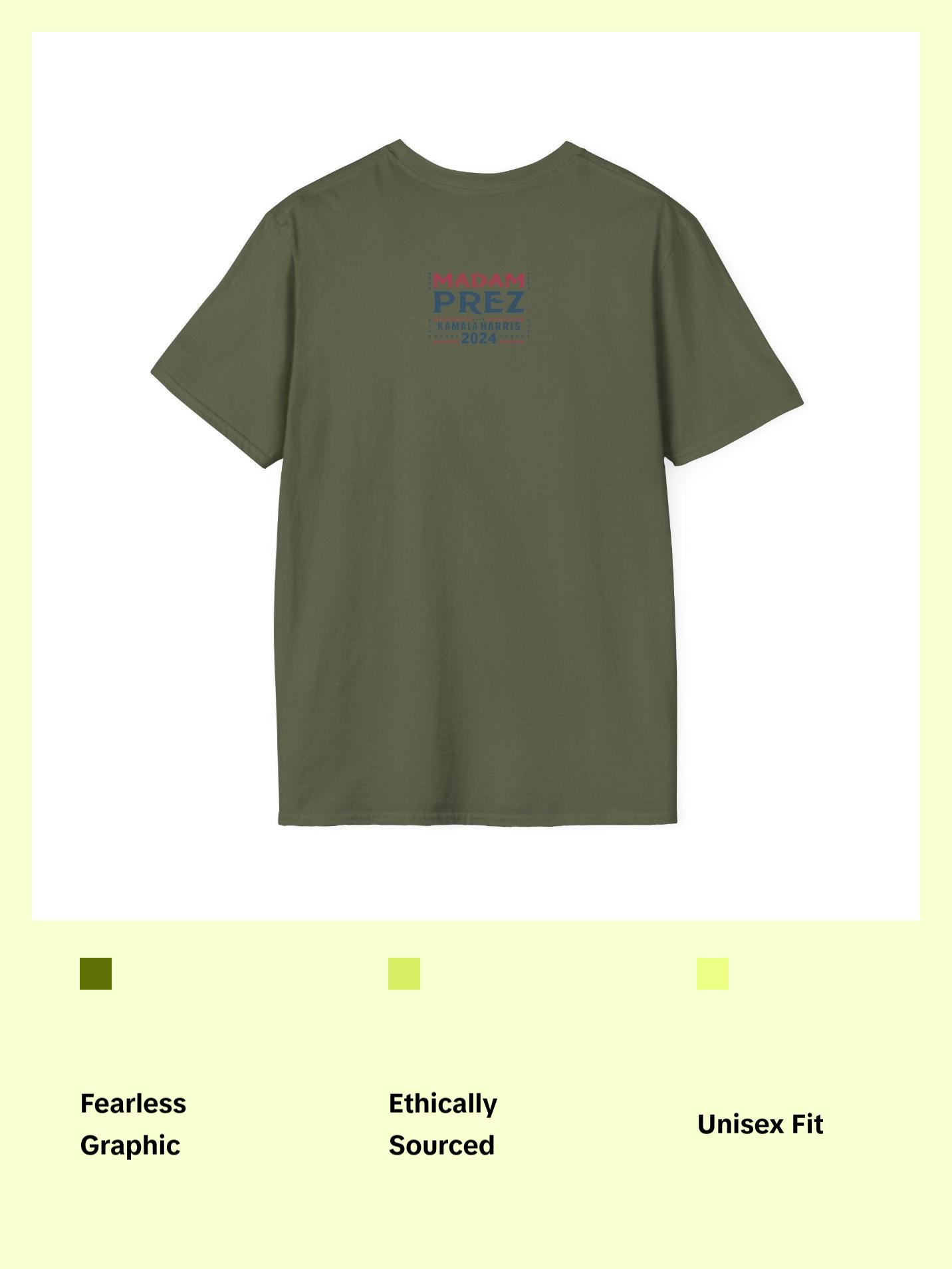 Kamala Harris "Cutting Through the B.S." Samurai T-Shirt - Bold Political Statement Tee - Available in Multiple Colors Classic Cotton Fabric Menswear Top Collar Graphic Crewneck