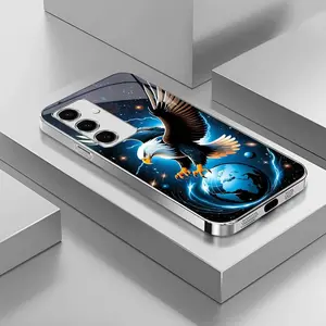 Suitable for [Galaxy S24 Fe] Light luxury crystal eagle pattern and scorpion glass electroplated mobile phone case, exquisite and gorgeous 995
