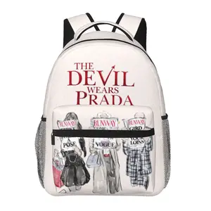 “The Devil Wears Prada” school backpack with large capacity — a casual daypack for outdoor sports and office use; “The Devil Wears Prada” cartoon merchandise laptop backpack/school bag for boys, girls, and gift giving.
