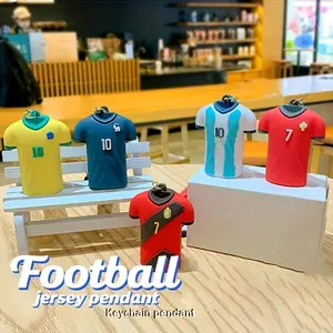 Creative World Cup Football Jersey Keychain Figure, Men's Fashion Accessory Key Ring Chain, Sports Match Memorial Gift