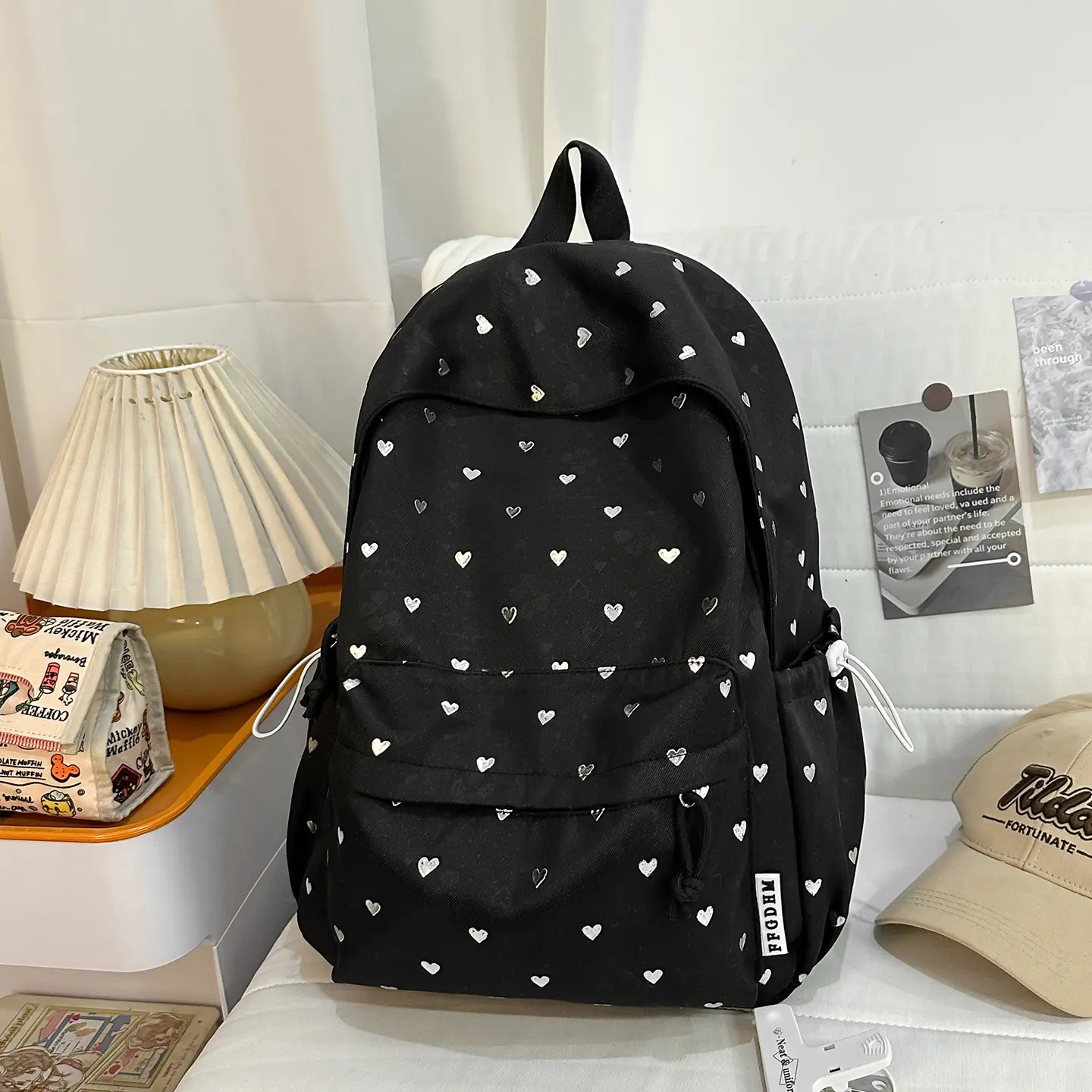 2026 New Heart-Shaped School Bag for Middle and High School Students, Cute Girl's Backpack, Simple and Large Capacity Backpack