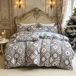 Bohemian Geometric 2/3 counts Pattern Duvet Cover Set (Filling Not Included); Ultra-Soft Polyester Bedding Set Includes Pillowcases; Vintage Moroccan Tile-Style Bedspread; Perfect for Bedroom Decor; Suitable for All Seasons
