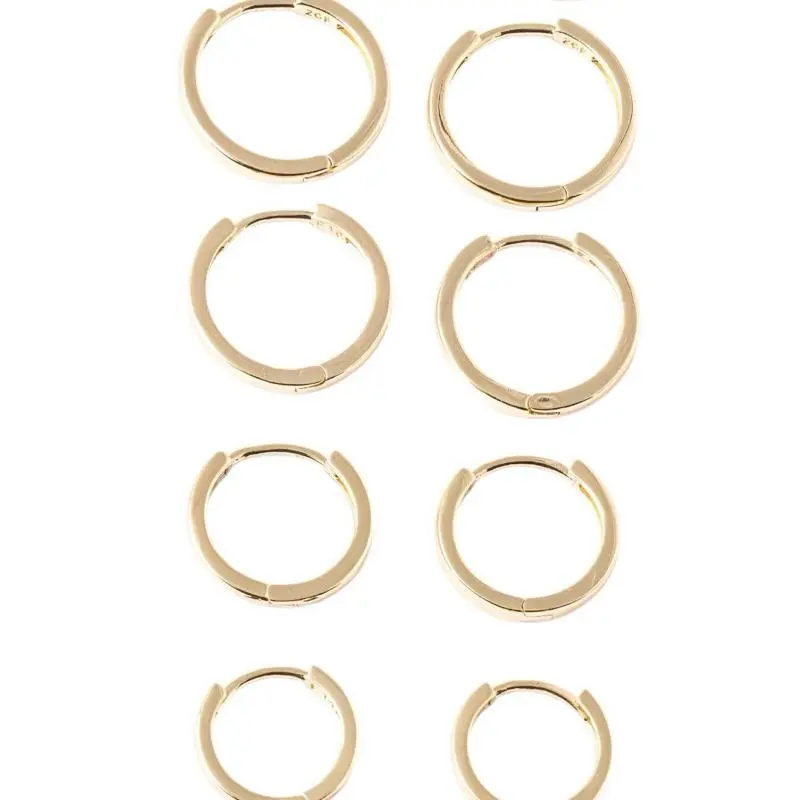 14K Gold Plated Classic Huggie Hoop Earrings Multiple Sizes 12mm 25mm Elegant Jewelry for Women