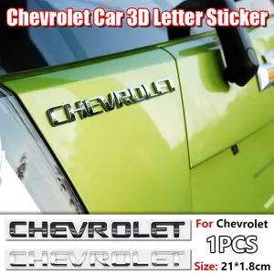 3D Abs Letter Sticker, Car Rear Tailgate Emblem, Fits Chevrolet Colorado Cruze Captiva Malibu Trax Aveo Camaro, 1 Piece